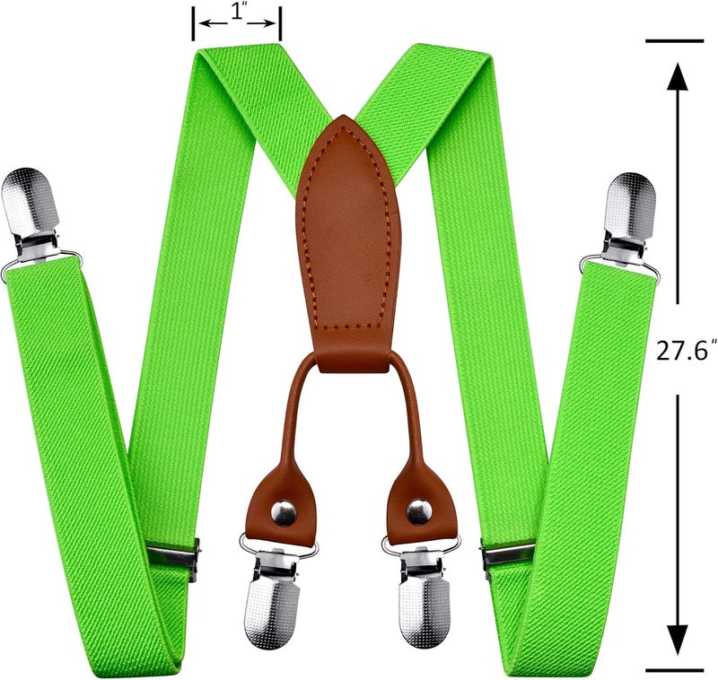 Branduce Solid Color Baby Boy Suspender with 4 Strong Clips Adjustable Kids Y Back Suspenders - Image 3